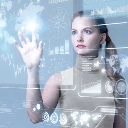 Futuristic user interface concept. Graphical User Interface(GUI). Head up Display(HUD). Internet of things.